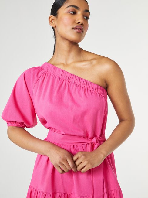 Twiggy Asymmetric Dress, Pink, hi-res