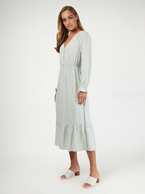 Scarlett Midi Dress, Green, hi-res