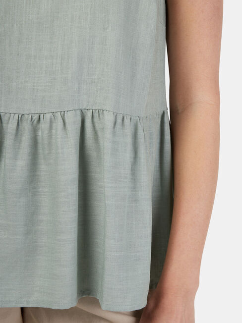 Ruby Peplum Top, Green, hi-res