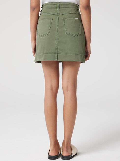 Nadia Denim Skirt, Green, hi-res