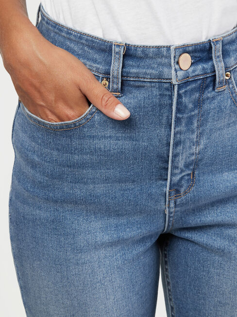 High Waisted Straight Leg Jeans, Vintage Wash, hi-res