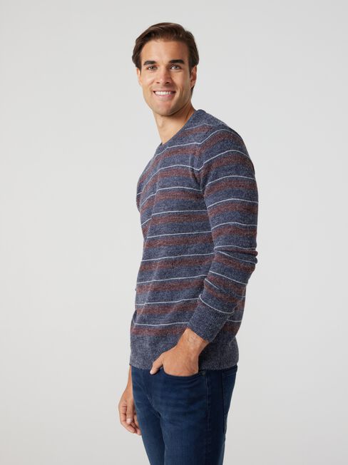 Morrison Stripe Crew Knit, Ink Multi Stripe, hi-res