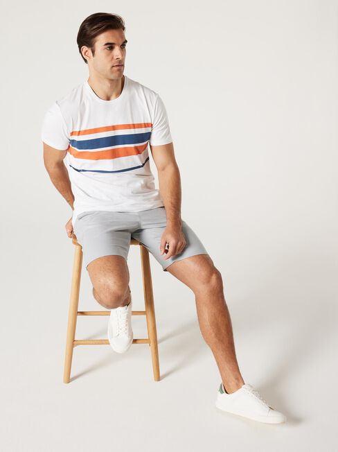 SS Milo Panel Stripe Crew Tee, white Multi, hi-res