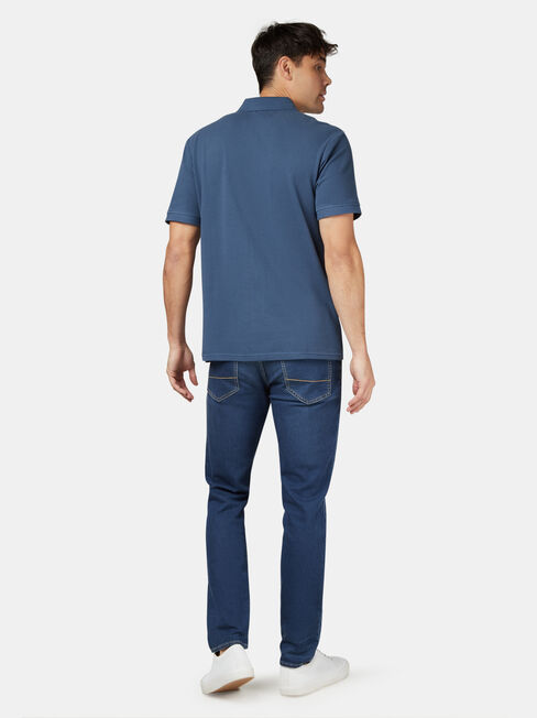 Jacob Short Sleeve Polo, Blue, hi-res