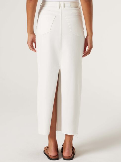 Suki Denim Skirt, Off White, hi-res