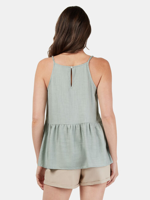 Ruby Peplum Top, Green, hi-res