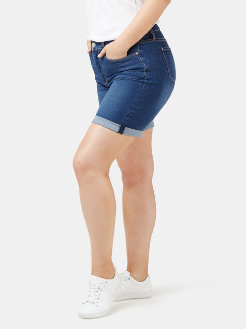 Sophia Curve Embracer Bermuda Short, Blue, hi-res