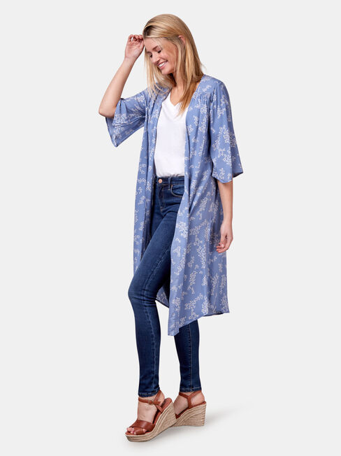 Monica Longline Kimono, Blue, hi-res
