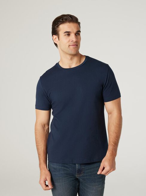 Basic Short Sleeve Tee, Navy, hi-res