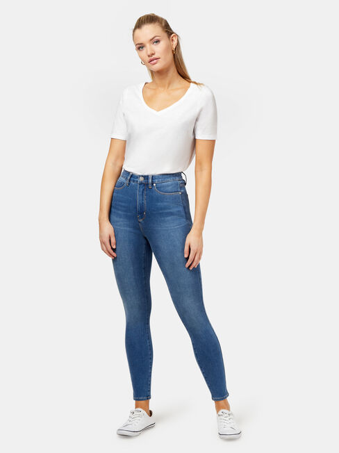 Freeform 360 Contour High Waisted Skinny 7/8 Jeans True Blue, Mid Indigo, hi-res