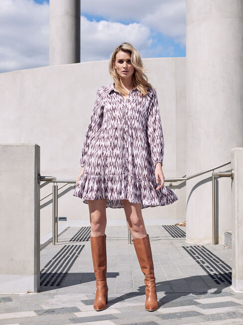 Ophelia Shirt Dress, Purple, hi-res