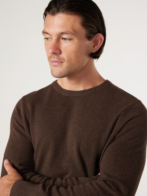 Athens Textured Knit, Brown, hi-res