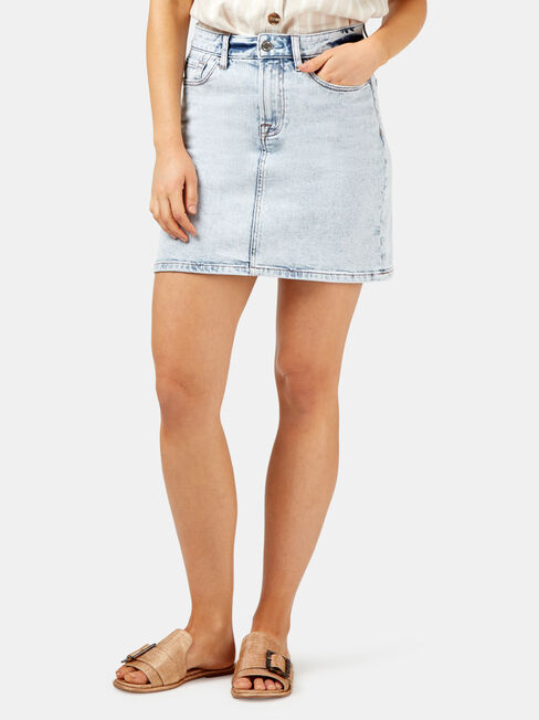 Alexa Vintage Denim Skirt, Blue, hi-res