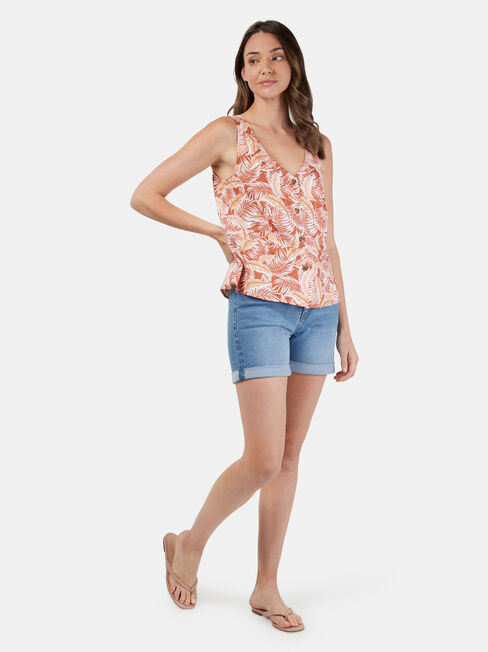 Tyla V-Neck Tank, Red, hi-res