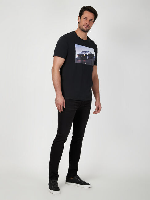 SS Holden GTS Print Crew Tee, Black, hi-res