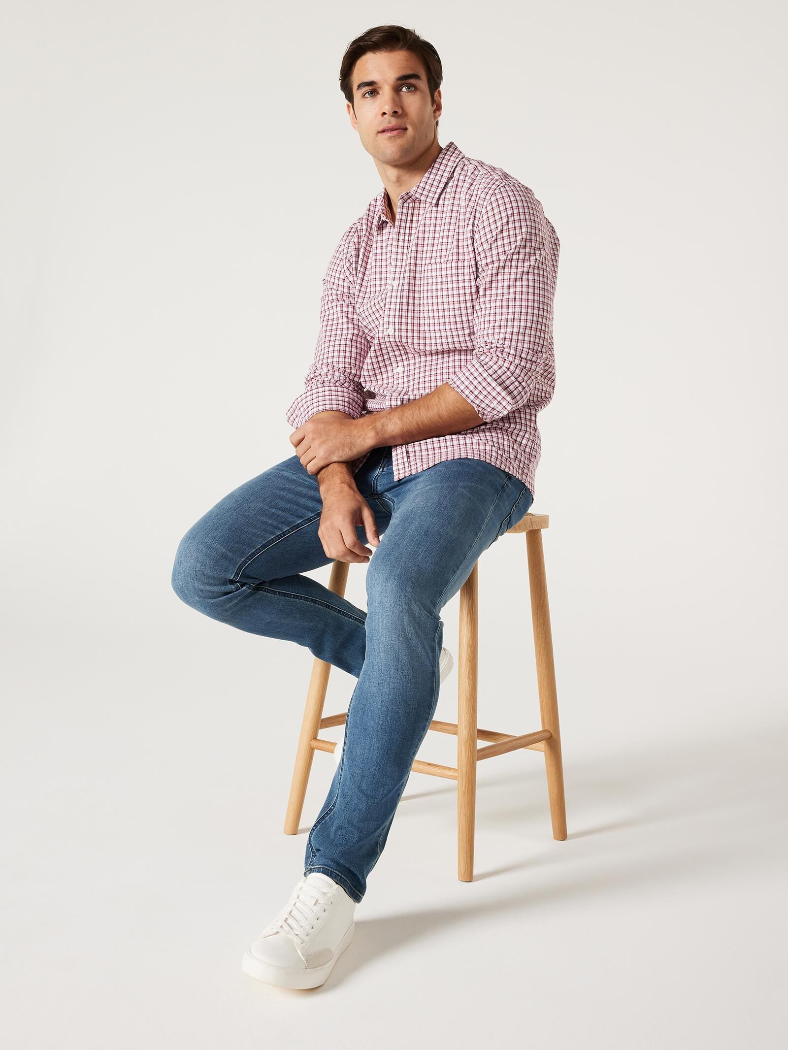 Buy LS Harry Check Linen Shirt - Red Multi Online | Jeanswest Buy LS Harry Check Linen Shirt - Red Multi Online | Jeanswest