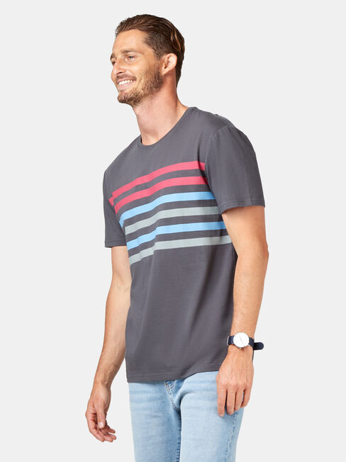 Dexter Short Sleeve Print Crew Tee, Black, hi-res