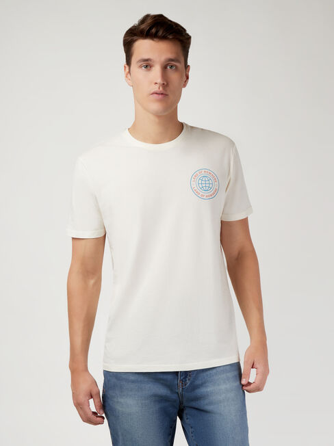 SS Trent Print Crew Tee, White, hi-res