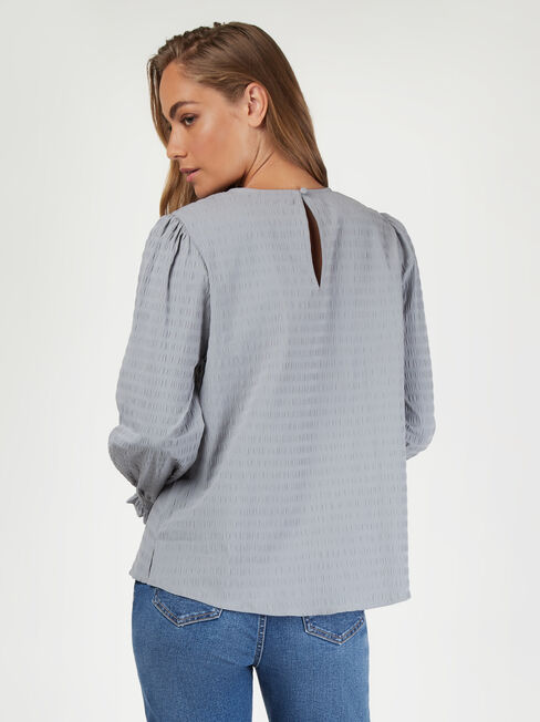 Tessa Textured Top, Grey, hi-res