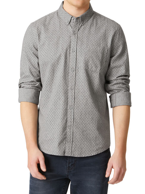 Hartley Long Sleeve Print Shirt, Grey, hi-res