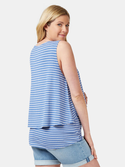 Cerese Layered Maternity Sleeveless Top, Stripe, hi-res