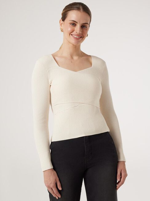 Mille Milano Cross Front Knit, Winter White, hi-res