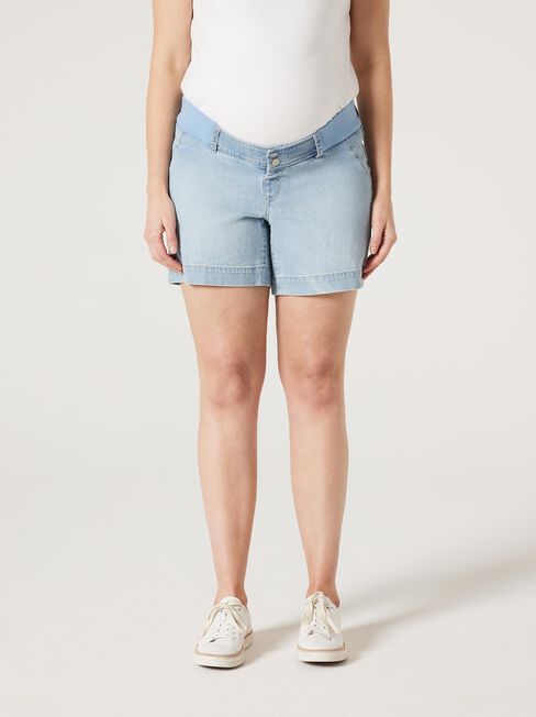 Georgie Denim Short, Faded Blue, hi-res