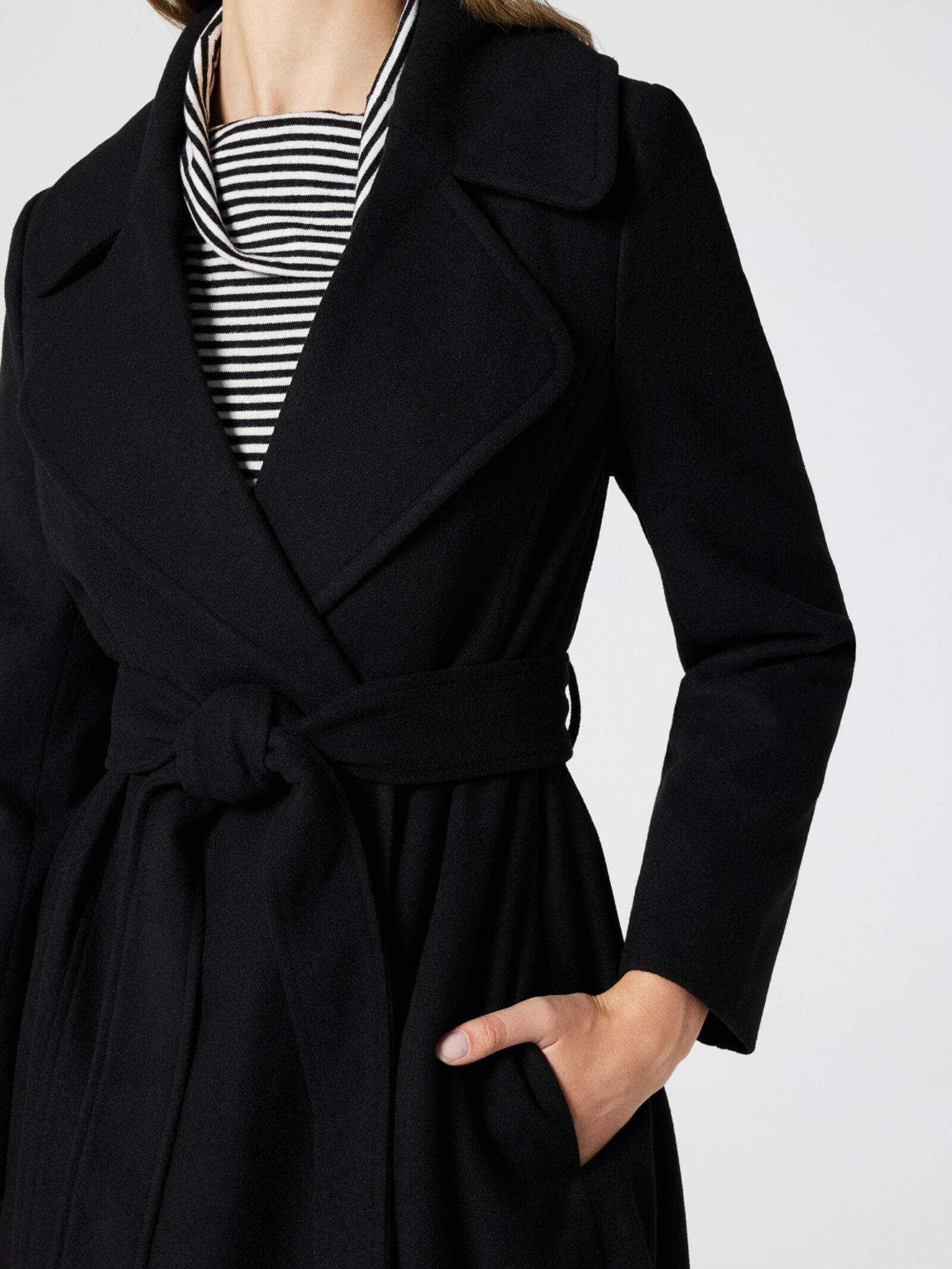 Black sale belted jacket