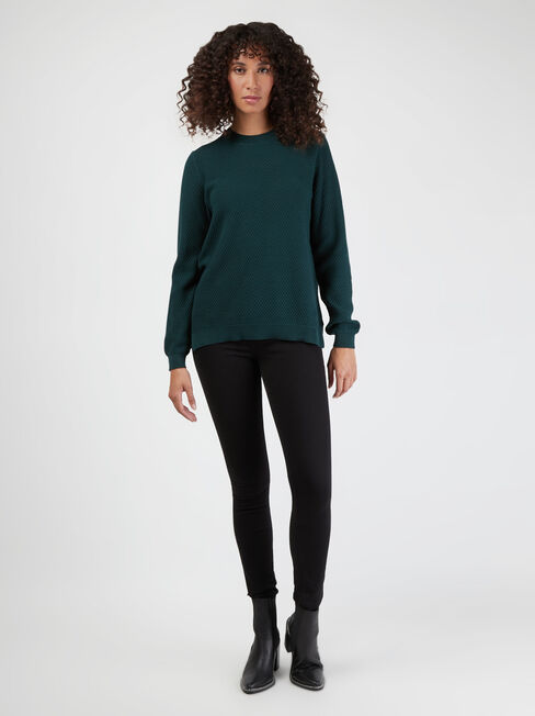 Ally Textured Knit, Green, hi-res