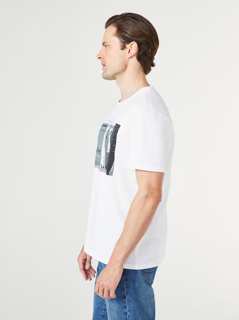 SS Wallace Print Crew Tee, White, hi-res