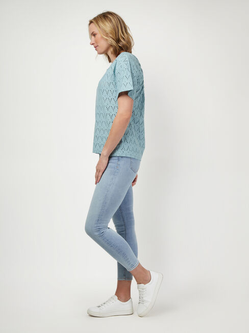 Alexa Cotton Tee, Blue, hi-res