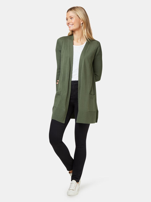 Everlynn Essential Cardigan, Green, hi-res