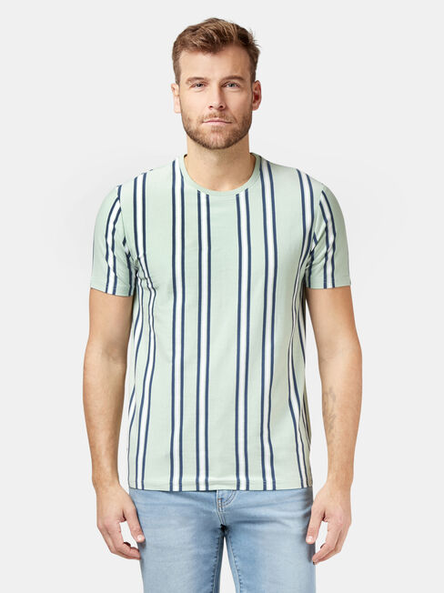 SS Judd Vertical Stripe Crew Tee, Green, hi-res