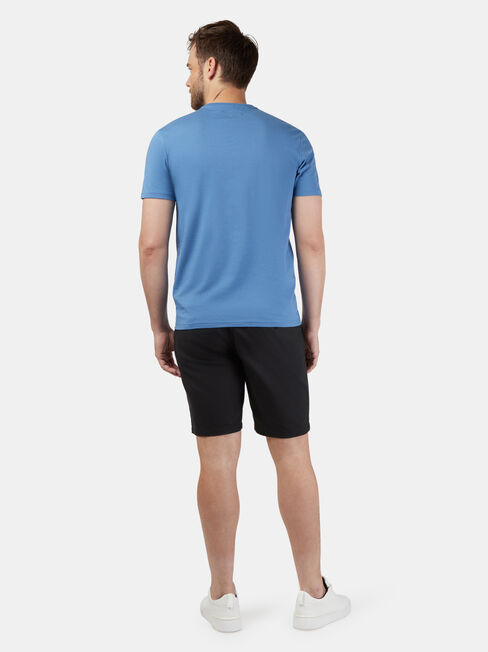 Clifton Short Sleeve Panel Print Crew Tee, Blue, hi-res