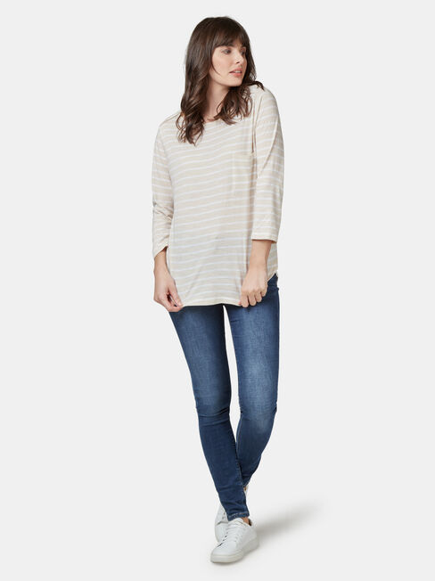 Boat Neck Pocket Tee, Sandwash, hi-res