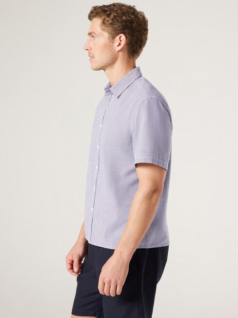 Short Sleeve Kai Textured Shirt, Ink, hi-res