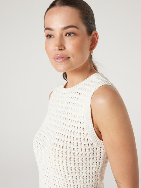 Lydia Knit Top, White, hi-res