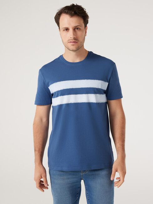 SS Leo Panel Stripe Crew Tee