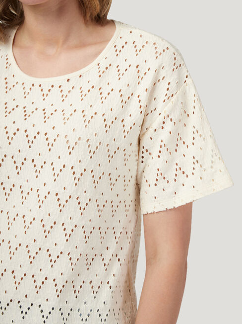 Alexa Cotton Tee, Brown, hi-res