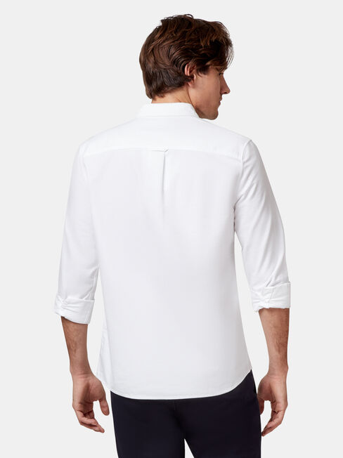 Peyton Long Sleeve Oxford Shirt, White, hi-res