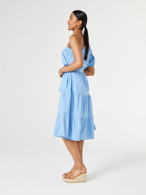 Twiggy Asymmetric Dress, Blue, hi-res