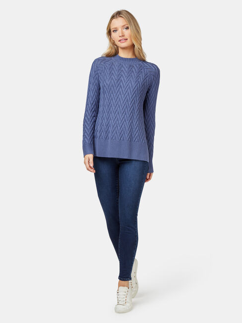Juno Cable Knit, Blue, hi-res