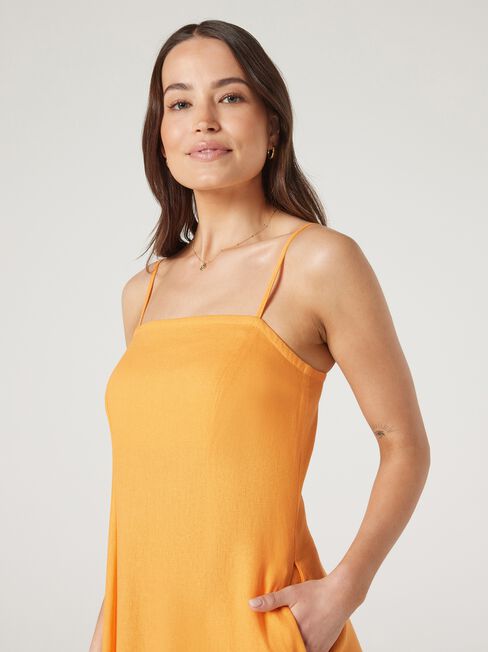 Nellie Fit and Flare Dress, Orange, hi-res