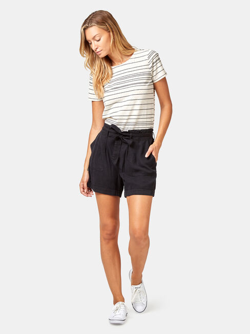 Isadora Paper Bag Short, Black, hi-res