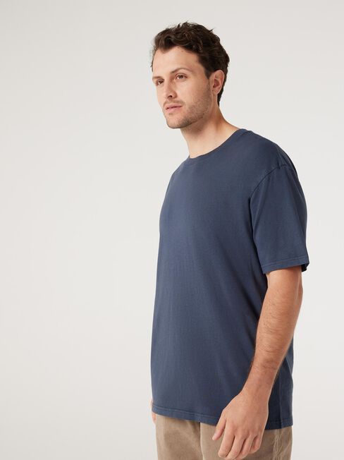 Ace Relaxed Fit Basic Crew Tee, Faded Ink, hi-res