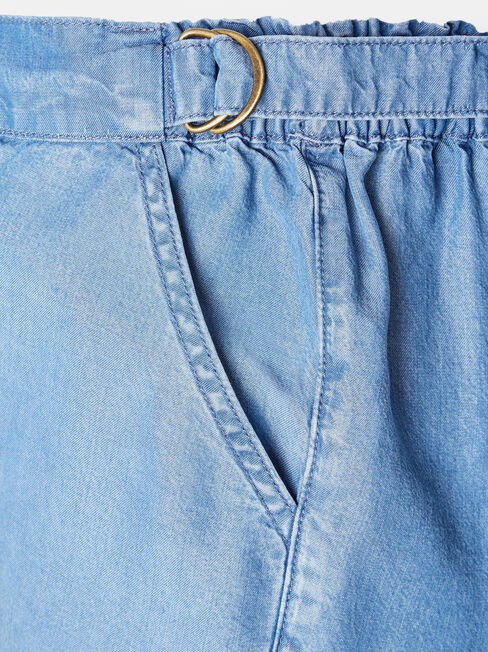 Gigi Chambray Maternity Short, Blue, hi-res