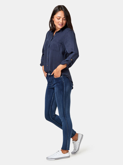 Tilly Tencel Shirt, Blue, hi-res