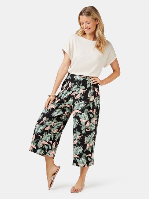 Naomi Wide Leg Crop Pant, Floral, hi-res