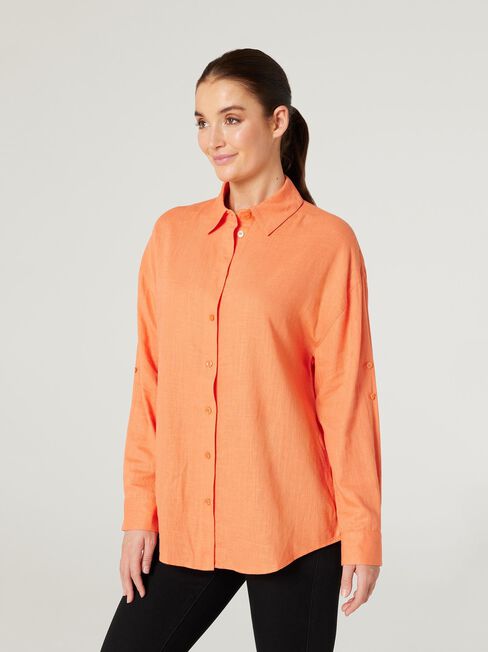 Rudi Relaxed Shirt, Orange, hi-res