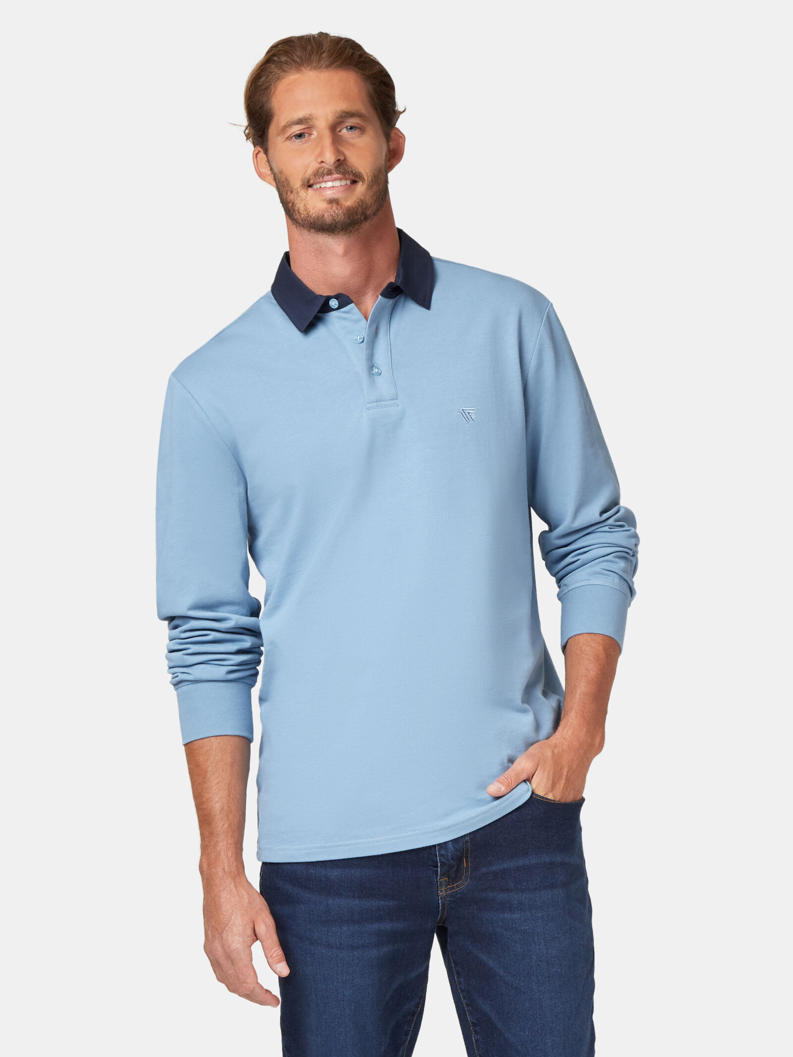 Denim polo new arrivals long sleeves